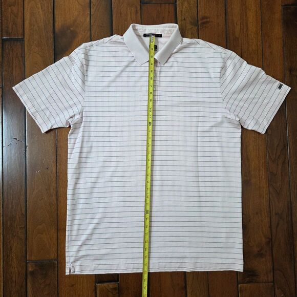 NIKE Tiger Woods Collection Polo Shirt Men's XXL Pink Striped Dri Fit Golf - Picture 5 of 10